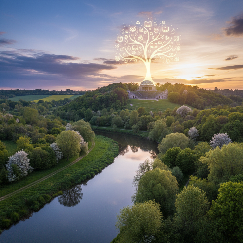 Pemandangan alam yang menenangkan melambangkan misi edukasi Oremba
